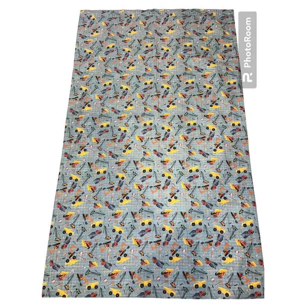 Handmade Quilt Trucks Tools Construction Blanket Blue Orange 50 1/2
